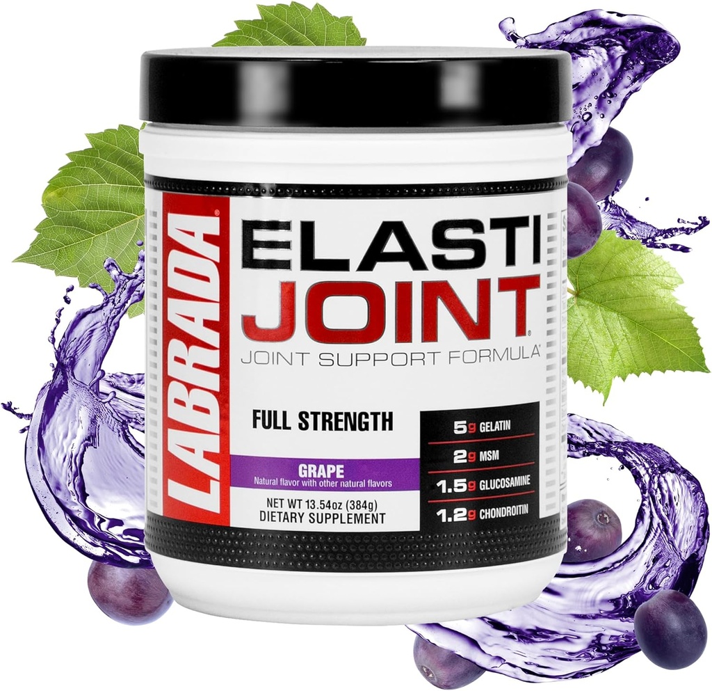 Labrada Nutrition Elastistaint, Grape - Glukozamina Joint Supplement Supplement for Men & Women, Joint Relief & Bone Health Supplement with MSM, Glukozamina Chondroitin MSM - Gluten- Free