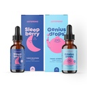 JoySpring Genius Drops Suplement mózgu i SleepBerry Melatonina dla wsparcia snu dla dzieci