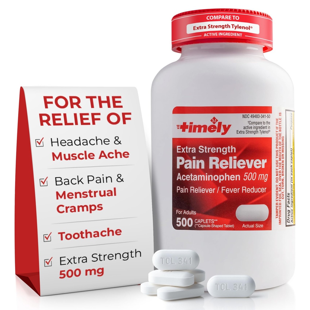 Acetaminofen 500 mg - 500 Kapulet - Dodatkowa ulga bólowa - W porównaniu z aktywnym składnikiem w dodatkowej mocy - skurcze menstruacyjne, zmniejszenie gorączki, niewielki ból stawów