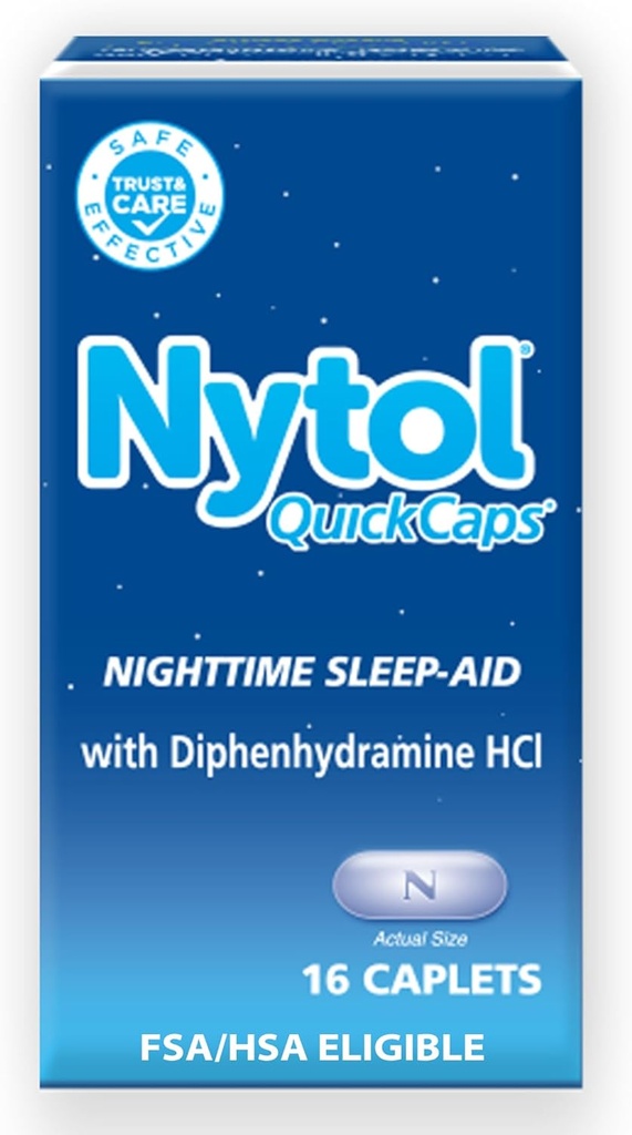 Nytol Quick Caps Nighttime Sleep Aid, Pomaga Upadek Asleep szybko, 16 Kapsułki