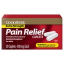 GoodSense Dodatkowa ulga bólowa, Acetaminofen Caplets, 500 mg, 50 Count