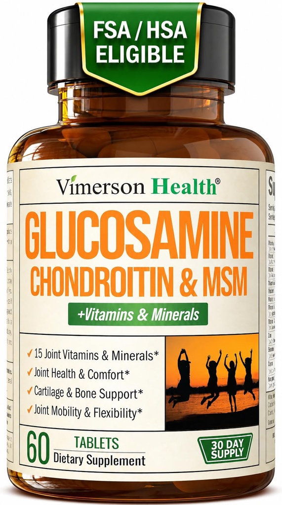 Glukozamina Chondroitin MSM Supplement - Advanced Joint Supplements for Men and Women w / Glucozamine Sulfat 1000mg, Chondroitin Sulfat & MSM, Witamina B12 and More for Joint Health - FSA Kwalifikujące się