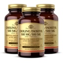 Solgar Choline / Inositol 500 mg / 500 mg, 100 Kapsułki wegetatywne - Energy Metabolizm, Zdrowie wątroby, Zasadnicze dla mózgu i nerwów funkcji - Non-GMO, Wegan, Gluten Free, mleczne, Kosher - 50 Sługi