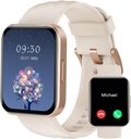 RUIMEN Smart Watch for Women Men (Odpowiedź / Wykonaj połączenia) Kompatybilny z telefonami iPhone / Android, 1.85 "HD Screen Fitness Tracker Heart Rate Monitor 100 + Sports Tracker Watch Waterproof (Milky White)