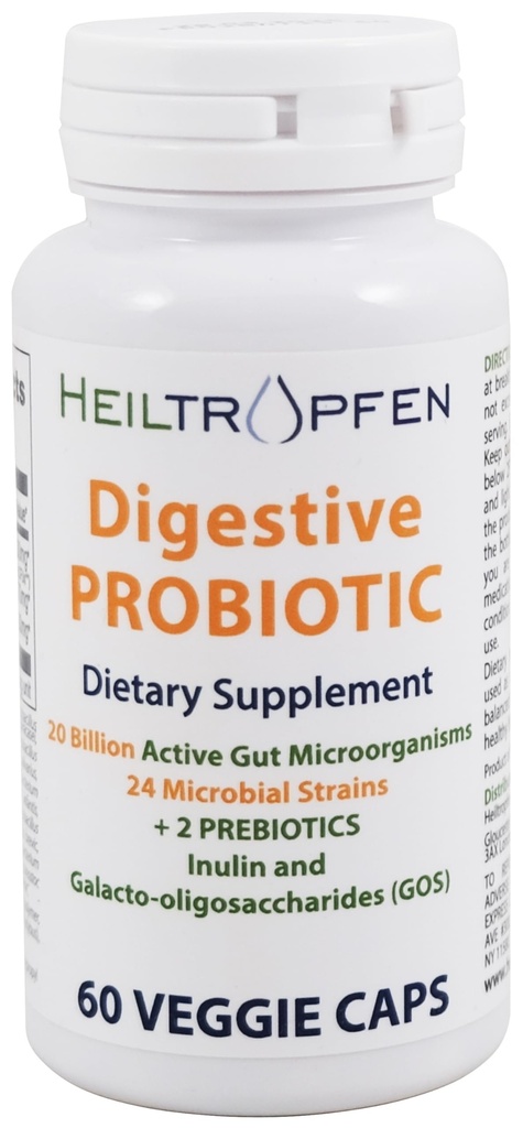 Heiltropfen Digestive Probiotic + Prebiotic Bilans 124; 24 Strains Bilans 124; 20 Miliard CFU 124; 60 Kapsułki 124; Aktywna Guta 124; Inulina i GOS Bilans 124; Suplement diety 124; Trzecia Strona Tested