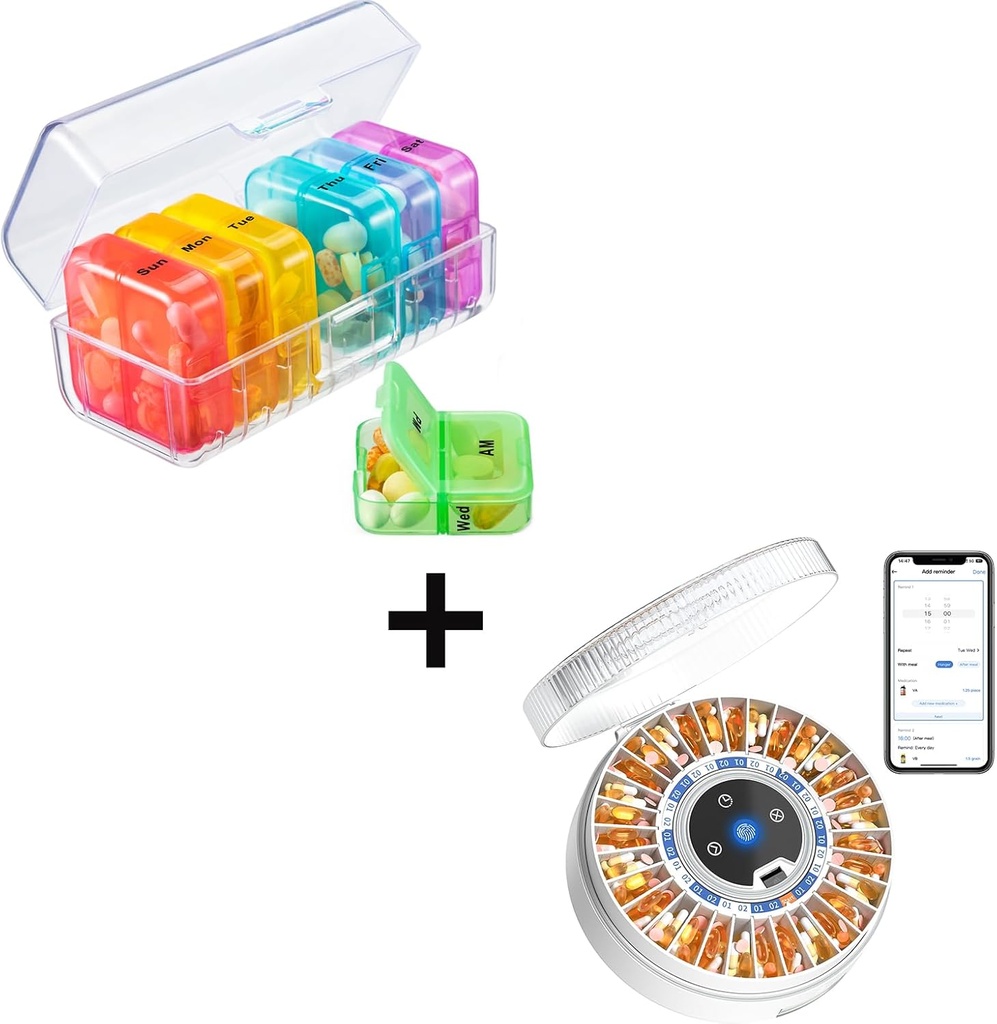 Zoksi Pill Organizator 2 razy dzień automatyczny dozownik