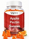 Jabłko Pectin Gummies - Wysokowłóknisty Suplement z 2000mg Natural Cholesterol Dolne wsparcie, Promotes Digestive Wellness & Stomach Comfort, Non-GMO & Gluten Darmowe suplementy ziołowe - 60 Vegan Gummy