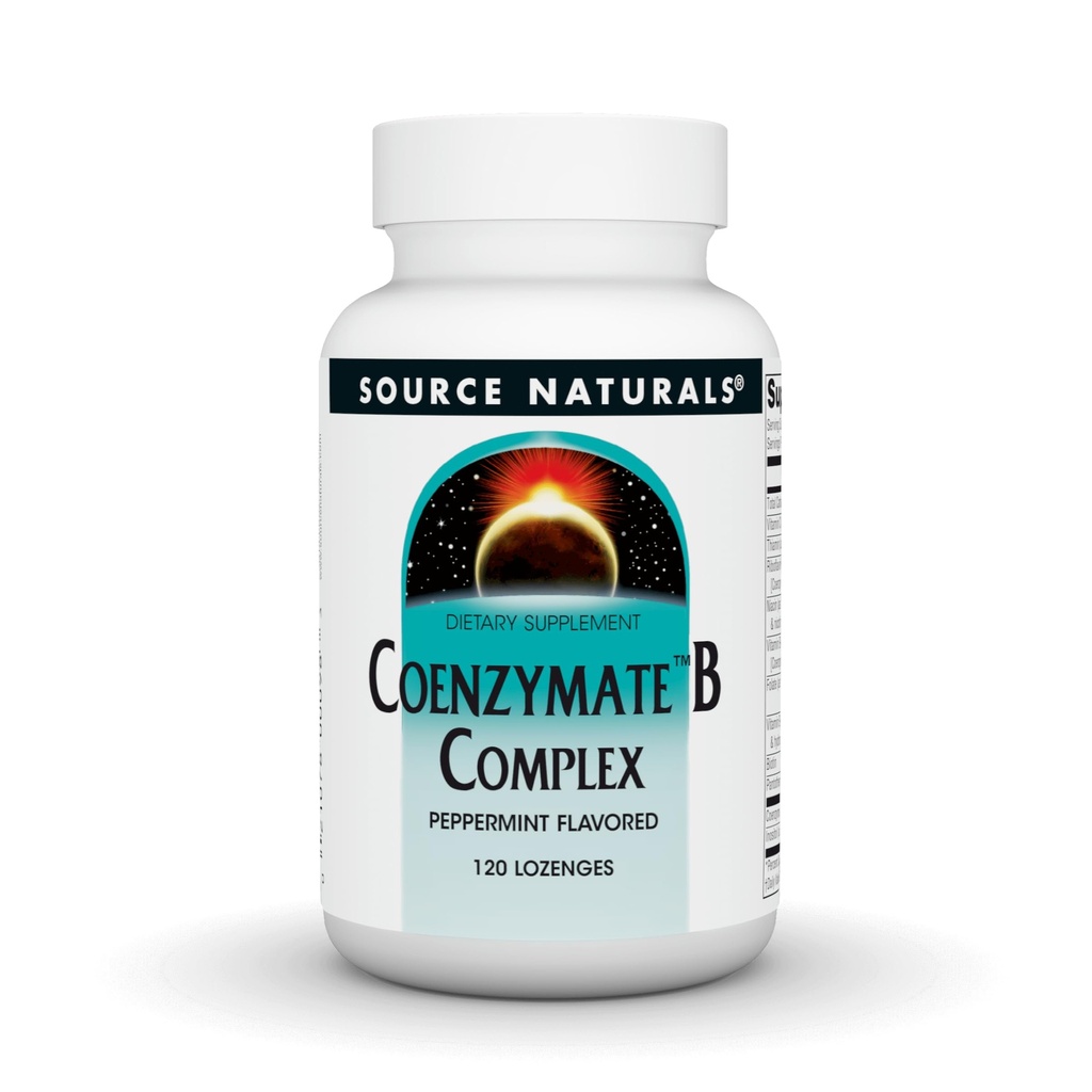 Źródło Naturals Coenzymate B Complex - Peppermint Flavor Tops in Mouth - B Vitamin - 120 Lozenges