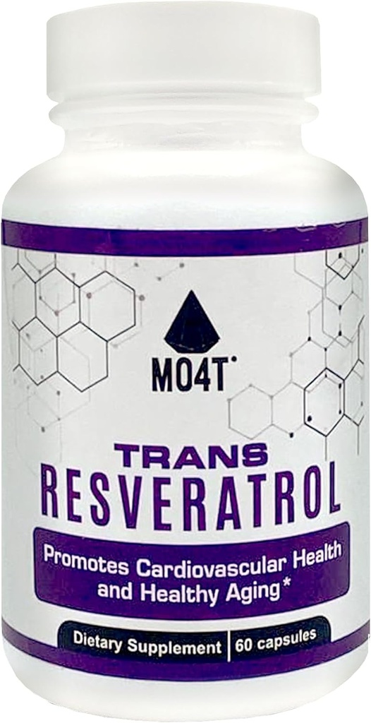 Trans Resveratrol Przeciwutleniacz - Pomaga zwalczać stres oksydacyjny - Promuje zdrowe starzenie - 60 Kapsułki