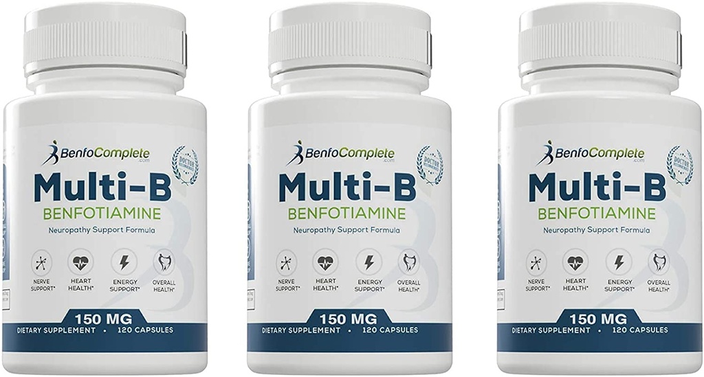 Benfotiamina Multi- B Neuropatia Formuła wsparcia dla żywienia Neuropatii - 360 Kapsułek - Opakowanie 3 butelek