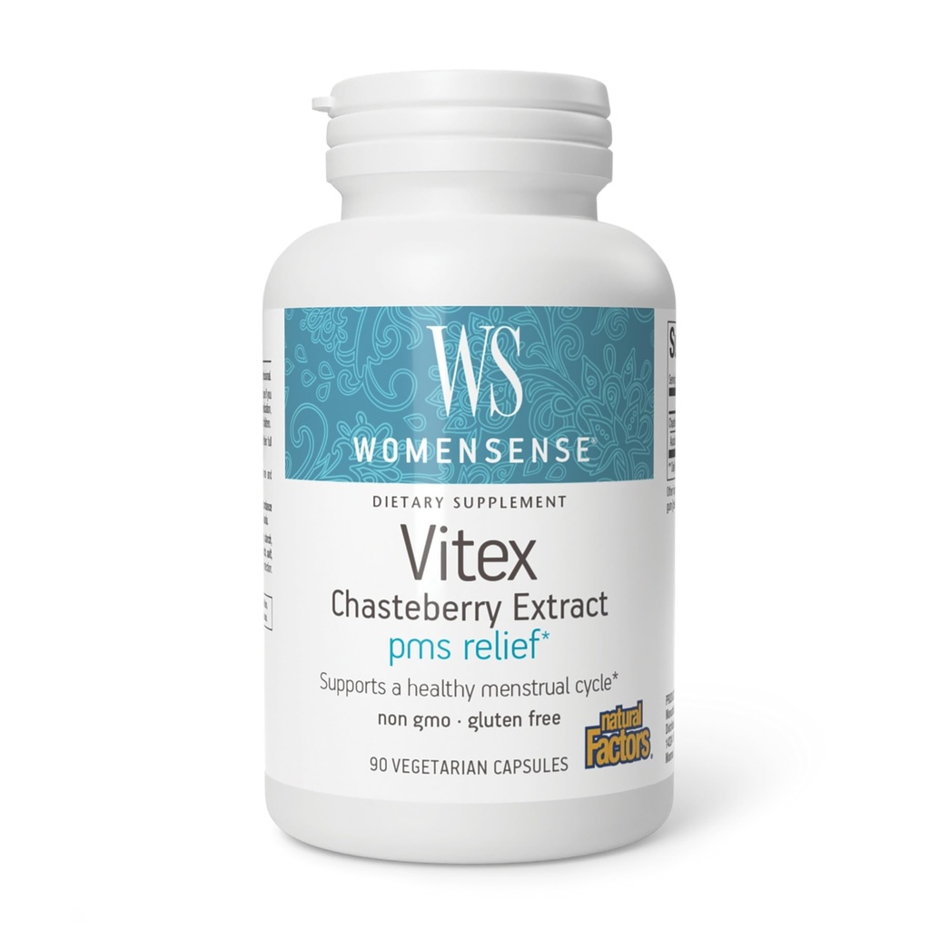WomenSense by Natural Factors, Vitex Chasteberry Extract, Pomaga Sooth objawy PMS i menopauzy, 90 kapsułek (90 porcji)
