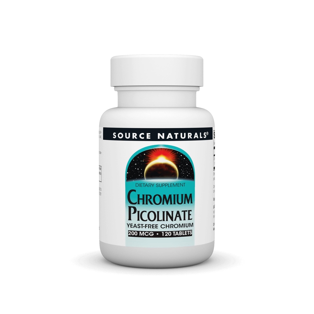 Źródło Naturals Pikolinian chromowy 200 tabletek Mcg, 120