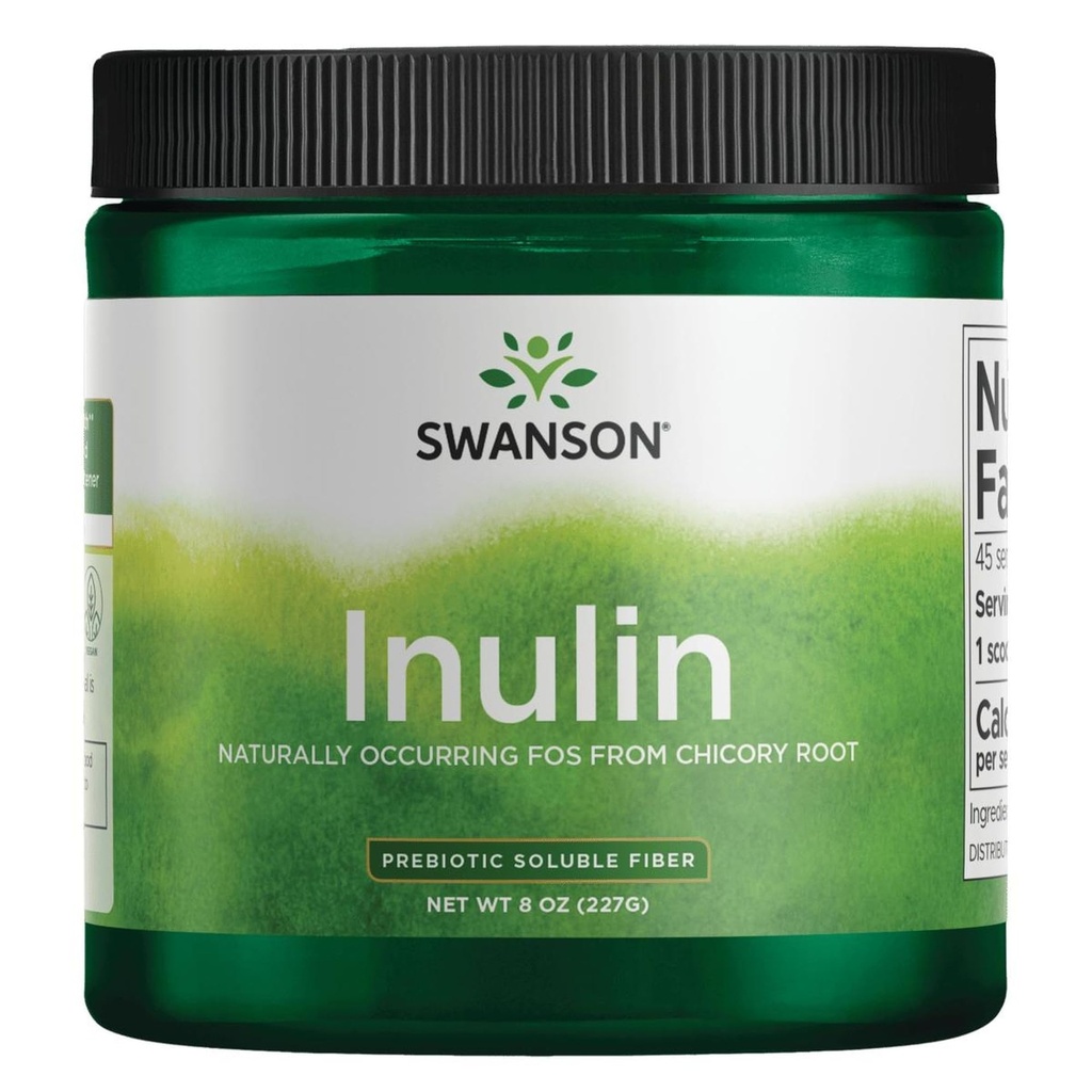 Swanson Inulin - Prebiotic Soluble Fiber Powder Promoting Digestive Health - Naturally Occurring FOS from Chicory Root Supporting Overall Gut Performance - (8 oz Each)