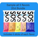 SOS Nawodnienie, Electrolyte w proszku - Low- Calorie, niski cukier, szybkie nawadnianie, Made in USA, Keto & Vegan Friendly 5- Flavor Pack Variety, 20 Sticks