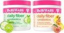 Daily Fiber Supplement Bundle with Collagen, Probiotyki, Elektrolity i Hydration Support - Ogórka Lime Mint & Peach Mango Flavors - Promotes Digestive, Skin Health, Gut Balance - 32 Sługi