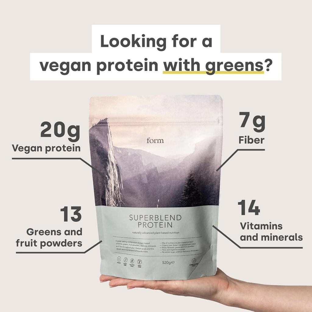Formularz Supermix Protein - Vegan Protein Powder with Superfoods, Vitamin and Minerals - 20g białka roślinnego na serving (Czekoladowy Peanut)