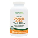 NaturesPlus Sok pomarańczowy Witamina do żucia C - 500 mg, 180 tabletek - Wysoka moc suplement wsparcia immunologicznego, Przeciwutleniacz - Delikatny na żołądku - Wegetarianin, Gluten- Free - 180 Servings