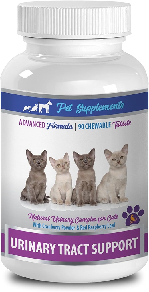 Kot Odżywianie moczu - Urynary Tract Support - dla kotów - Naturalna formuła - CHEWABLE - kot Żurawinowy Urynary - 1 butelka (90 żuć)