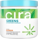 Cira Codzienne Zielone - Naturalne Sweetened, Organic Spirulina Superfood Proszek z Premium, Antyoksydant- bogate składniki do debloating, trawienie, & Energia - Mango, 30 Służenia