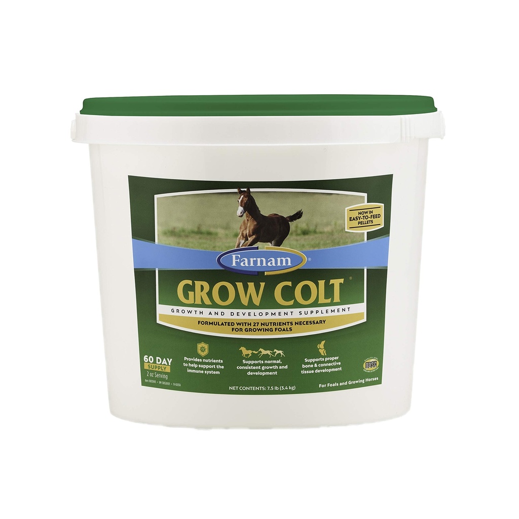 Farnam Grow Colt Suplement do wzrostu i rozwoju, Wspiera normalny, konsekwentny wzrost w pierwszych latach źrebaka 's Life, 7,5 funtów., 60 Day Supply
