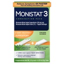 Monistat 3- Day Yeast Infection Treatment for Women, 3 Miconazole Vaginal Suppositories & Zewnętrzne Itch Relief Cream (9g Tube) Combo Pack