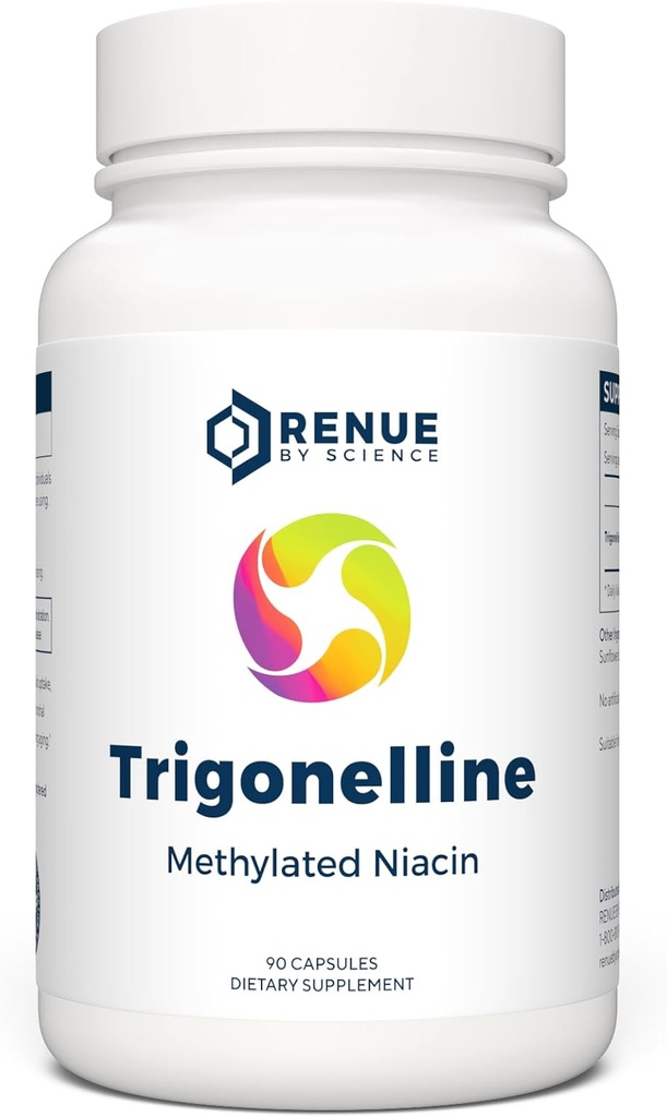 Renue By Science Trigonelline Bis124; High Force Trigonelline TRG Methylled Niacin - 250mg Trigonilline Supplement Capsules 124; Non-GMO Bis124; Made in The USA & Third- Party Tested