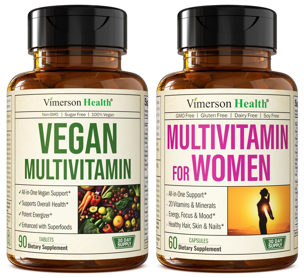 Vimerson Health Vegan Multivitamin dla Weganów i Wegetarian & Multivitamin dla Kobiet