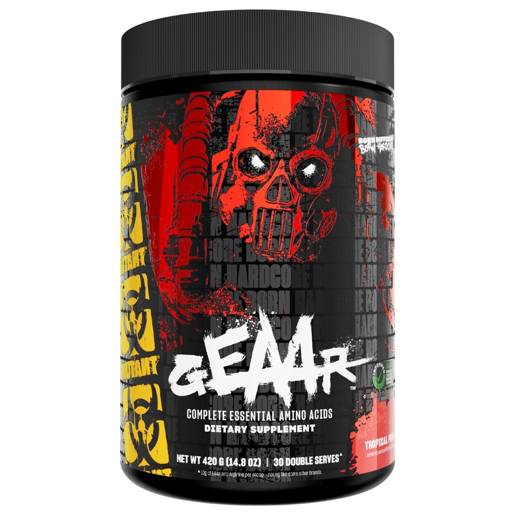 Mutant GEAAR - 9,4g proszku EAA + arginina, 7g BCAA, 4g leucyna, elektrolity, woda kokosowa, 30 Słupki - owocowy Punch