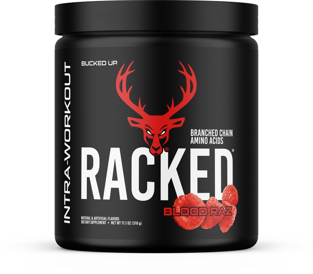 Bucked Up Racked Blood Raz 124; Intra Workout BCAA 2- 1-1 Formuła z L Carnitine Acetyl L Karnityna Tauryna i L Tyrozyna 124; Amino Acid w proszku suplement (30 Servings)