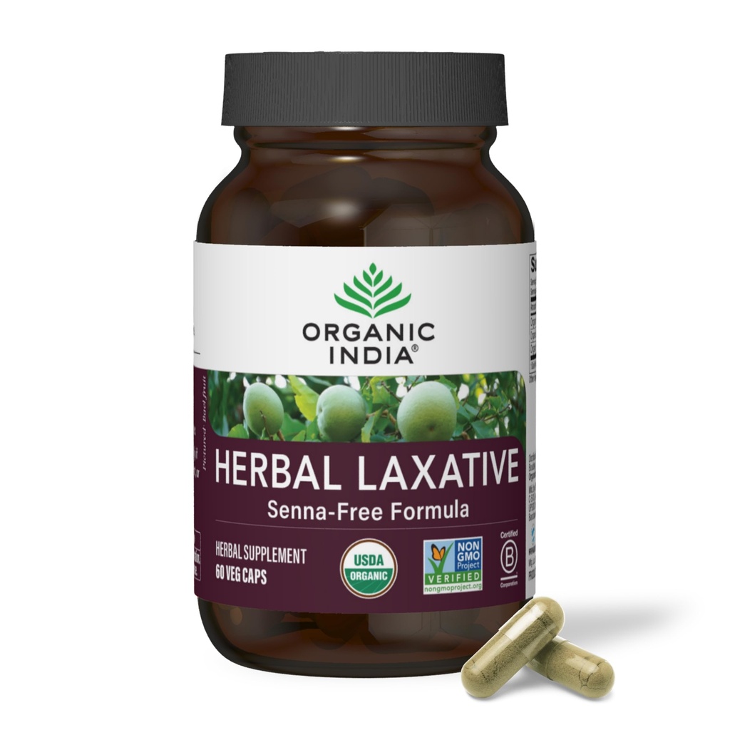 ORGANIC INDIA Herbal Laxative Supplement - Natural Laxative for Zaparcia, Herbal Laxative Kapsułki, Zaparcia Relief dla kobiet i mężczyzn - USDA Certified Organic, Non-GMO, Vegan - 60 Kapsułki