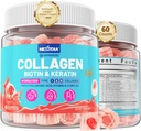 Multi Kolagen Wypełnione Gumiaki dla Kobiet Sugar Free Biotin 10000mcg, Multivitamin Włosy Skóra i paznokcie Witaminy do wzrostu włosów, Zhydrolizowane Kolagen Peptyd Keratyna Kwas hialuronowy Witamina B
