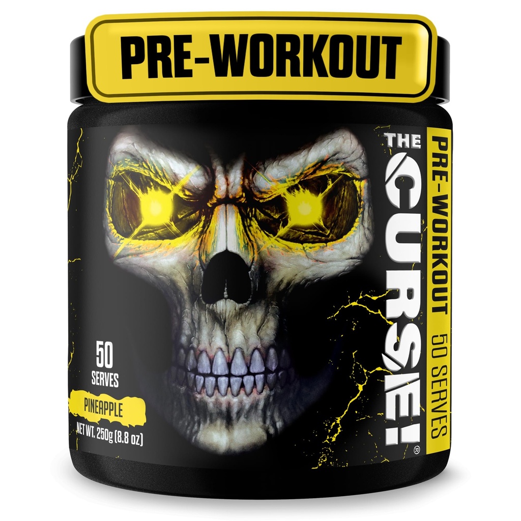 JNX SPORTS The Curse! Pineapple Shred Pre Workout Powder with Creatine – Extreme Energy Preworkout for Men & Women – 50 Servings – L Citrulline, Beta Alanine & Caffeine for Pump, Strength & Focus