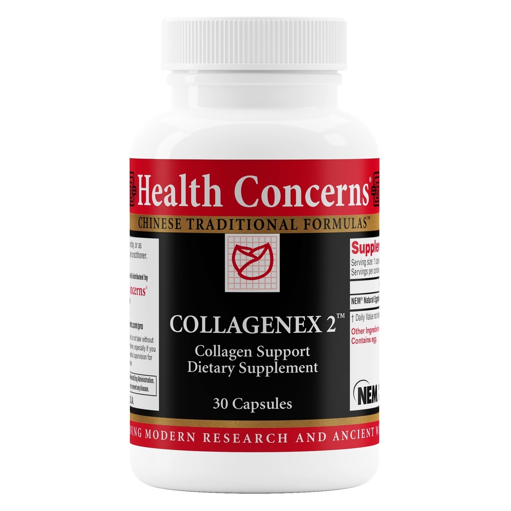Concerns Health Collagenex 2 - Colagen Supplement for Joint Support & Flexibility - Natural Eggshell Membrane for Men & Women - Connective Tisk Supplement - Chiński suplement ziołowy - 30 Kapsułki