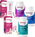 CONCEIVE PLUS Kompletny Pasek płodności - Próba poczęcia Pary Zestaw TTC Suplementy płodności i Sperm Przyjazne smary