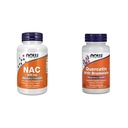 Teraz Suplementy, NAC (N- Acetylo Cysteina) 600 mg z Selenium i Molibdenu, 100 Kapsułki Veg & Teraz Quercetin z Bromelain - 60 Kapsułki Veg