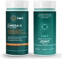 iwi Omega-3 Sport & Joint Omega-3 Bundle, 30 Służenie, Vegan Plant- oparte Algae Omega 3, Kryll & Fish Oil Alternative, No Fishy Aftersmast