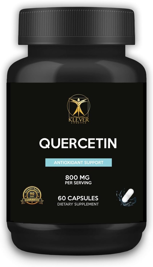 Klever Lifestyle '124; Quercetin z suplementem bromelainowym 124; Właściwości przeciwutleniaczy, Zdrowie mózgu 124; 60 Kapsułki 124; 800mg na jedną porcję