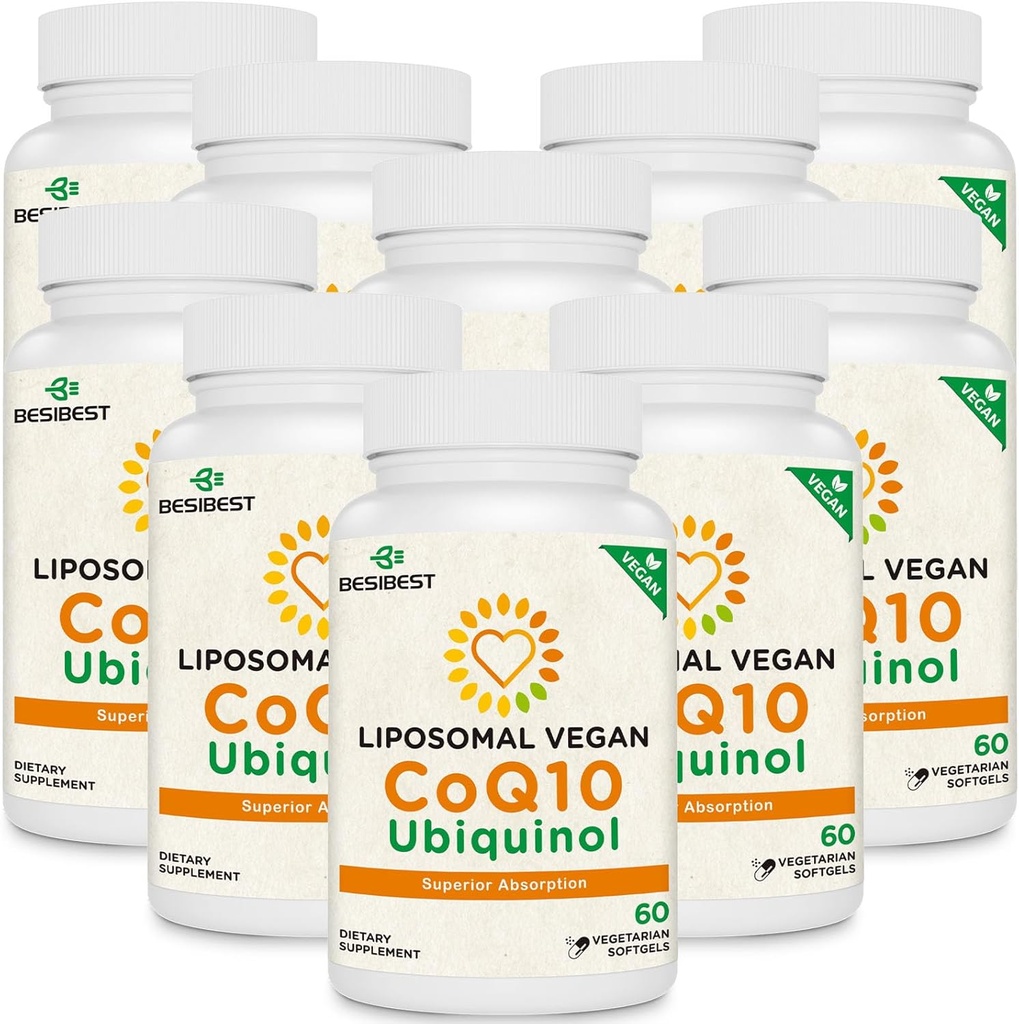 1000mg Liposomal CoQ10 Ubiquinol, 600 Vegan Softgels, High Absorption Ubiquinol CoQ10 Supplement, Active Antioxidant Form of Coenzyme Q10 for Heart Function & Energy Production
