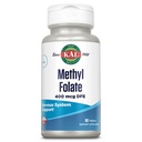 KAL Metyl Folate 400 µg DFE, 5- MTHF Aktywna postać Witamina B9, Suplement kwasu foliowego, Heart Health, Prenatal, Mood and Brain Support, Szybkie rozpuszczanie ActivTab, 60- Day Guarantee, 90 Słupki, 90 Tabletki