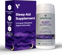Sleep Supplement Vegan Supplements (60 kapsułek) - Deep Seep Supplements dla dorosłych i dzieci - Sen Calm Food Supplement - Zdrowa pomoc na sen - Suplementy, aby pomóc Sen