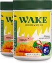 Wake Antioksydant Super Zielonych, Zielonych Proszek do zmniejszenia Bloat, Spirulina & Chlorella, Witamina B12, Non-GMO, Zdrowe spożywanie dla kobiet, Enzymy, Probiotyki, Acai Berry & Camu Camu, 2 szt za 1 koszt