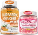 2 Pack Turmeric Gummies Ginger + 1Pack Menopauza Suplement wypełniony Gummies