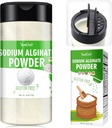 Proszek z alginatu sodu - 4oz Czysty Alginate sodu Spożywczy stopień Thickener Proszek, Naturalny środek żelujący do deserów, Caviar Spheres Making, Lody, Meatloaves, Wegański stabilizator do pieczenia, Grubsze