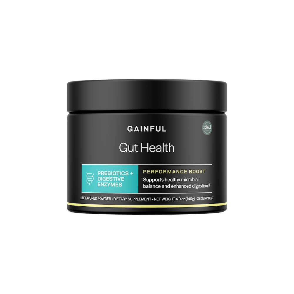 Gainful Gut Health Performance Boost Proszek napój Mix z prebiotyki i mieszanka enzymów trawiennych, Wspiera równowagę, Daily Digestive Health & Gut suplement zdrowia, Unflavored, 28 Służenie