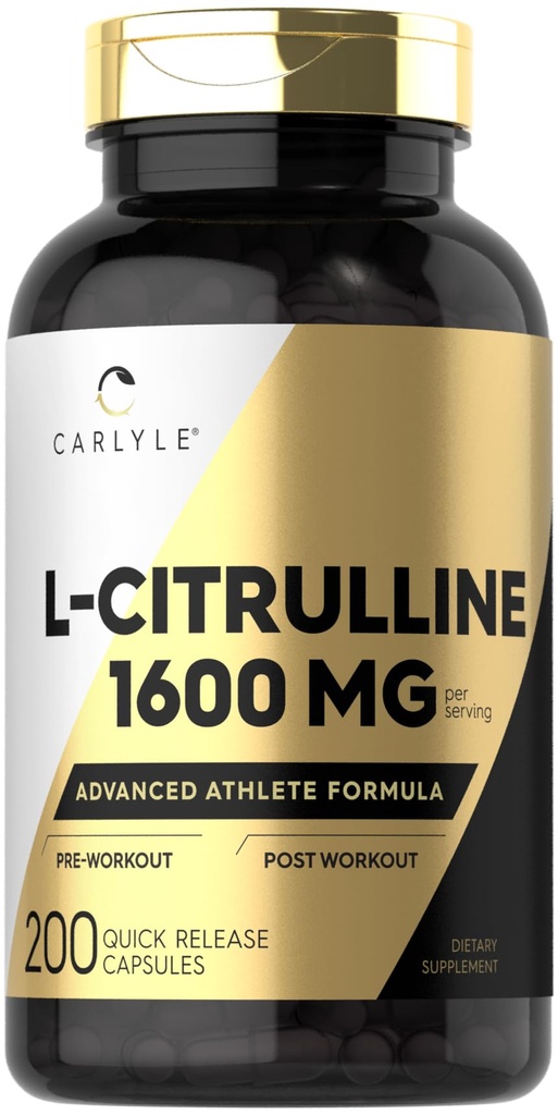 Carlyle L Citrulline Supplement DEFINITION 124; 1600mg DEFINITION 124; 200 kapsułki proszkowe DEFINICJA 124; dla mężczyzn i kobiet DEFINICJE 124; Advanced Athlete Formula DEFINITION 124; Non- GMO & Gluten Free
