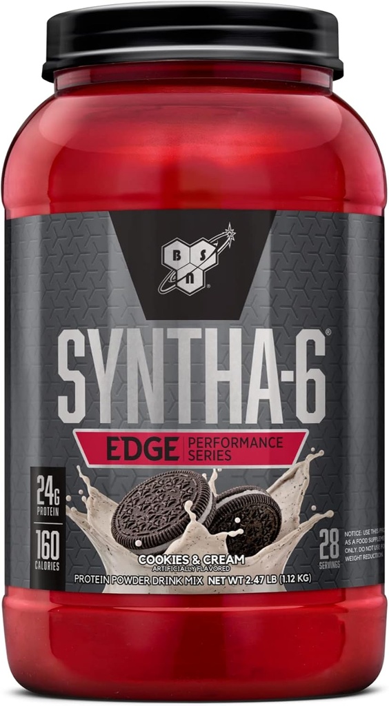 BSN SYNTHA- 6 Proszek proteinowy krawędzi, z hydrolizowaną serwatką, Kazeina mikrokrystaliczna, Izolat białka mleka, niski cukier, 24 g białka, Cookies N krem, 28 Służenie