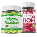 Wegańskie żeberka z wegańską multiwitaminą dla kobiet z żelazem, Witamina B12, A, D3, K2, Algae Omega 3, Magnez, Cynk