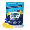 FocusFuel Energy Chews - Blue Razzberry Lemonade (15 Servings) - 100mg Caffery + Alpha GPC + L- Theanine + B12, Magnez - Wielki smak - Nie Crash lub Jitters