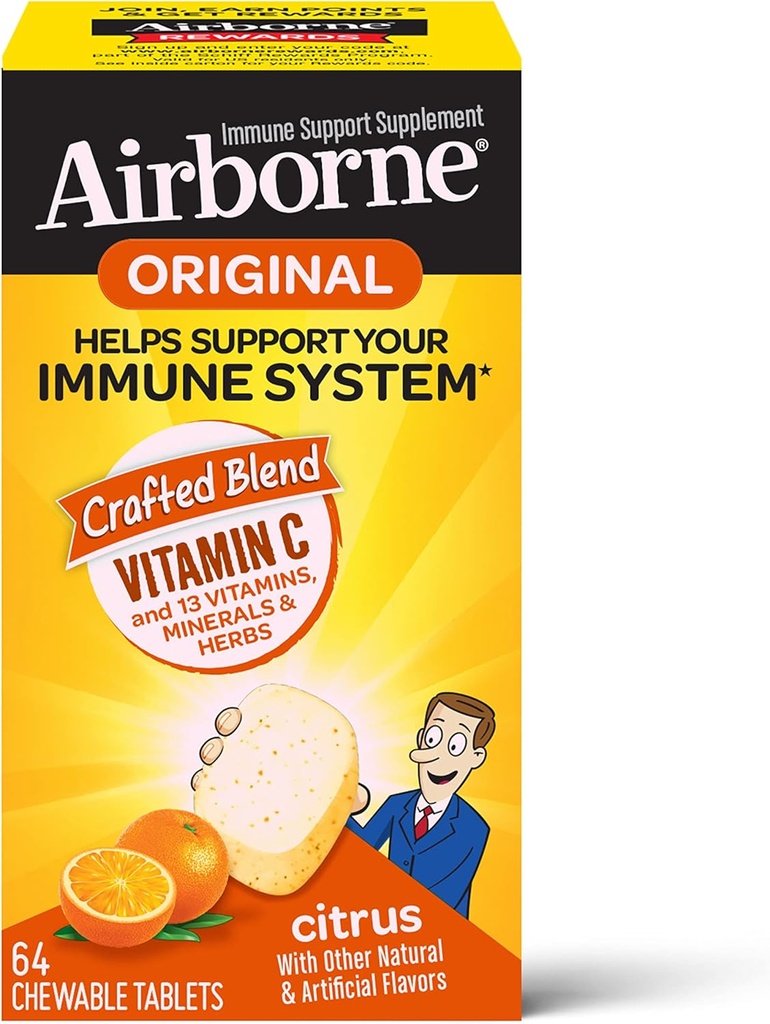 Płynne 1000mg Witamina C Tabletki do żucia z cynku, Suplement wsparcia immunologicznego z mocnych antyoksydantów Witaminy A C & E - 64 Tabletki do żucia, Citrus Flavor