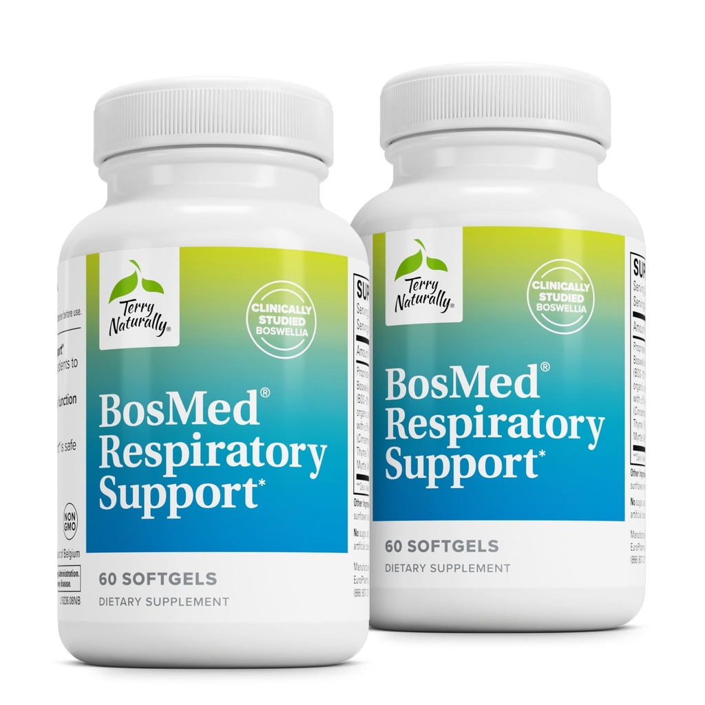 Terry Natural BosMed Rescue Supplement - Supplement Rescue Supplement - Herbal Supplement for Lung Supplement - Healthy Lung Supplement for Clear Bronchial Passages - 60 Softgels (Opakowanie po 2)